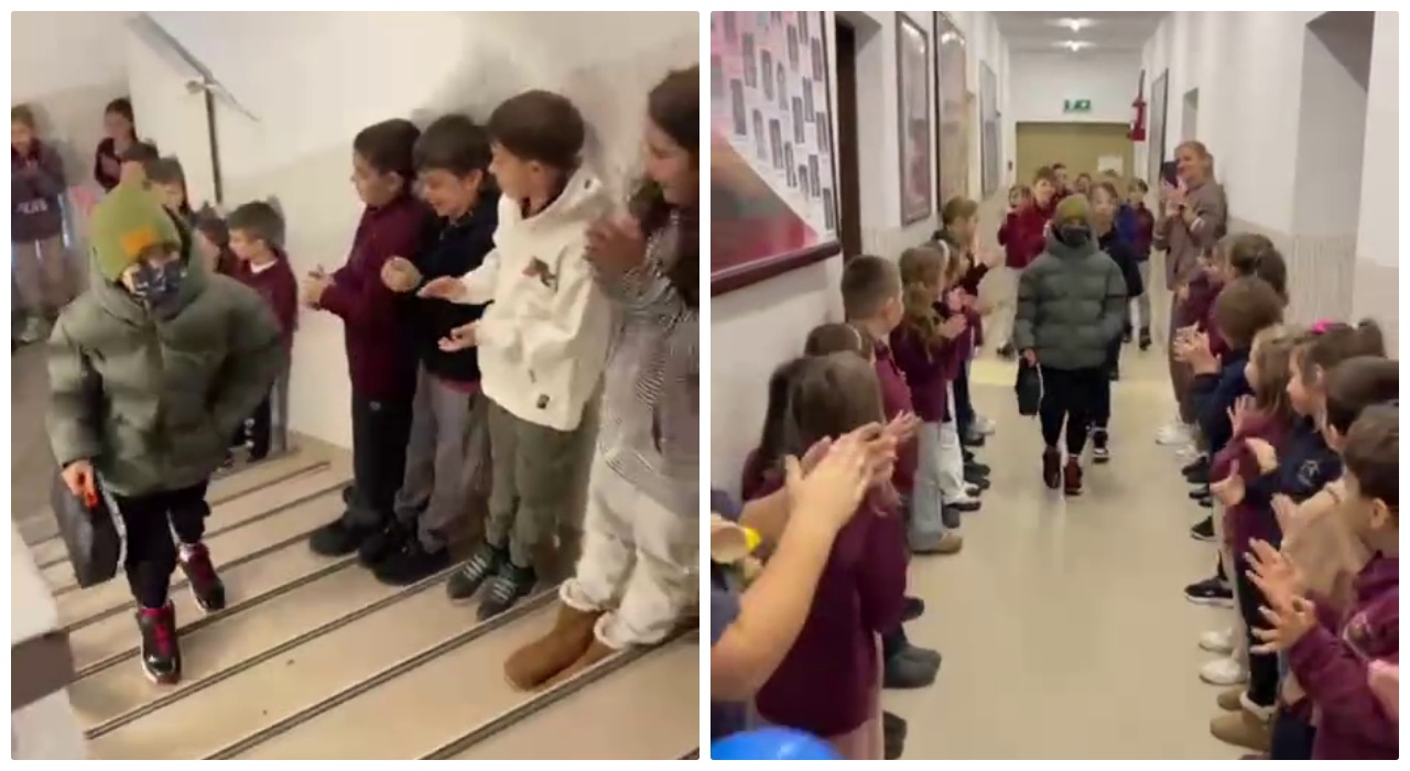 ”Un munte de mulțumire și pentru medicii din cadrul Spitalului Clinic de Copii din Cluj-Napoca! Cezar, elev diagnosticat cu cancer, a revenit la școală